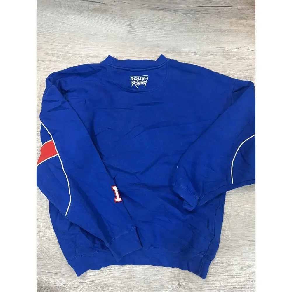 Mark Martin Sweatshirt Crewneck XL Blue AAA Roush Racing NASCAR hat jacket VTG
